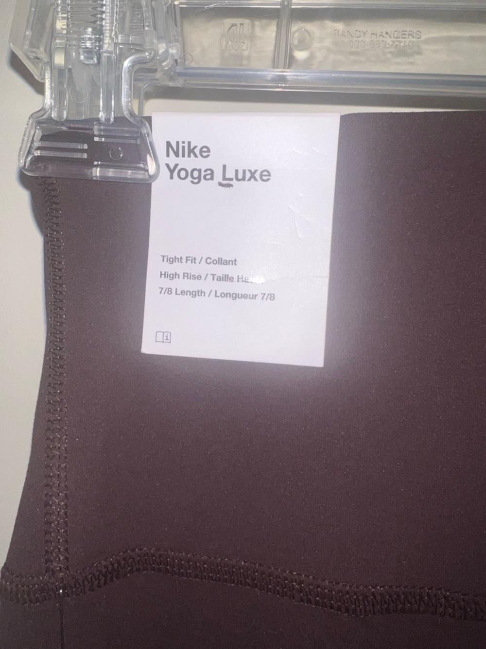 Nike Yoga Luxe Dri-FIT High Rise 7/8 Leggings Plum Brown NWT Small - Picture 8 of 9